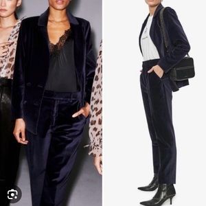 Anine Bing Velvet Ankle Trousers.